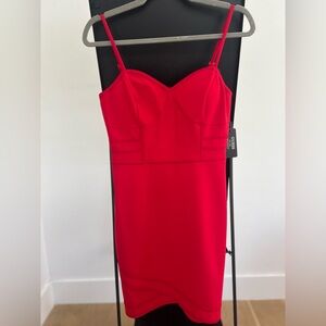 GUESS Red Bodycon Mini Dress Strappy Sexy Dress